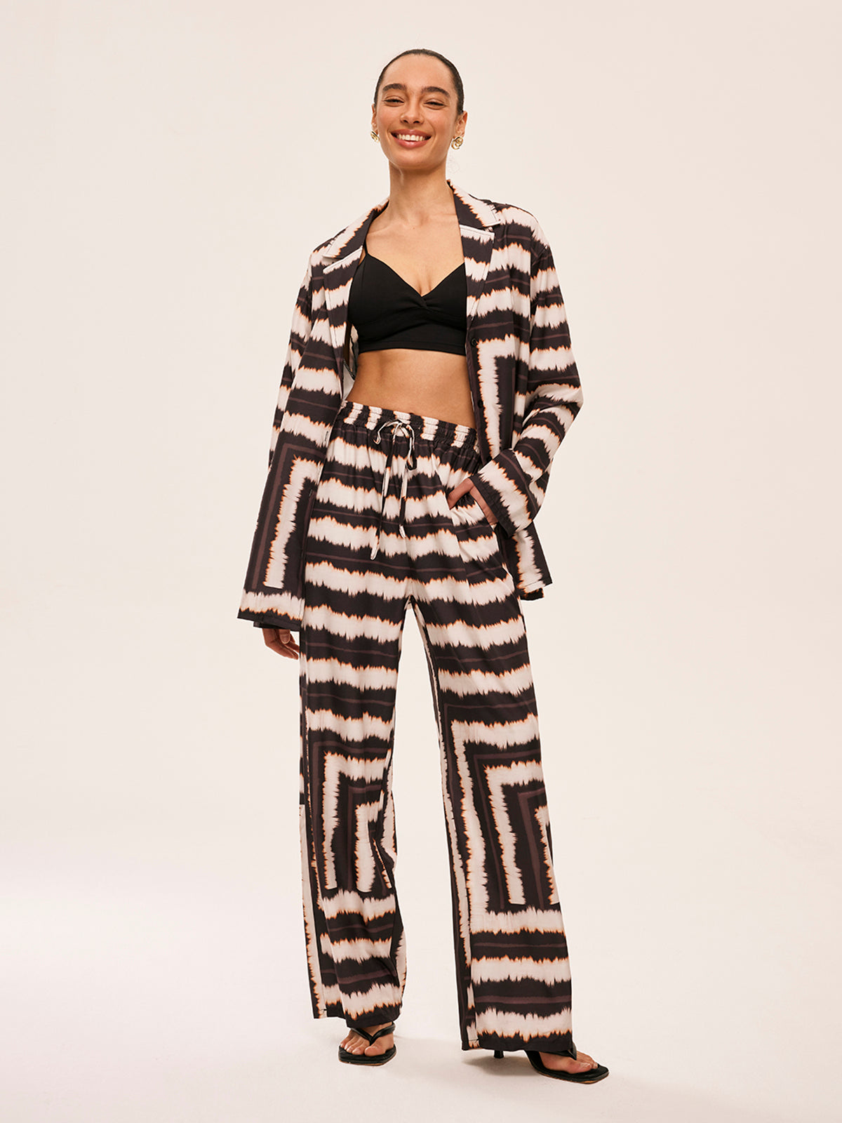 Geometric Colour Block Trouser Set — Svelte Chic