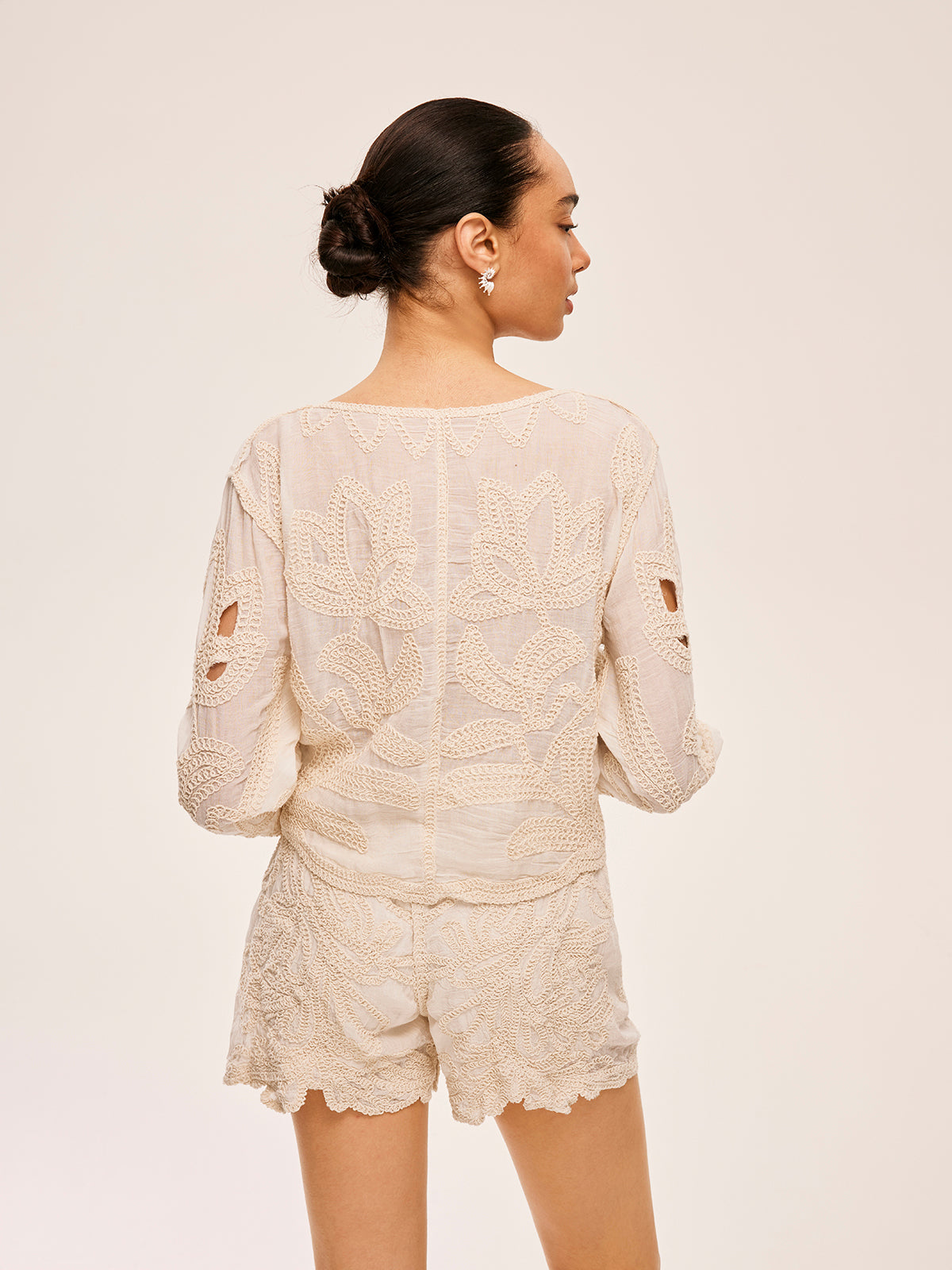 Embroidered Cutout Shorts Set — Svelte Chic