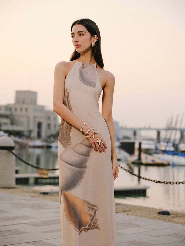 Стилна мрежеста рокля с отворен гръб и деколте