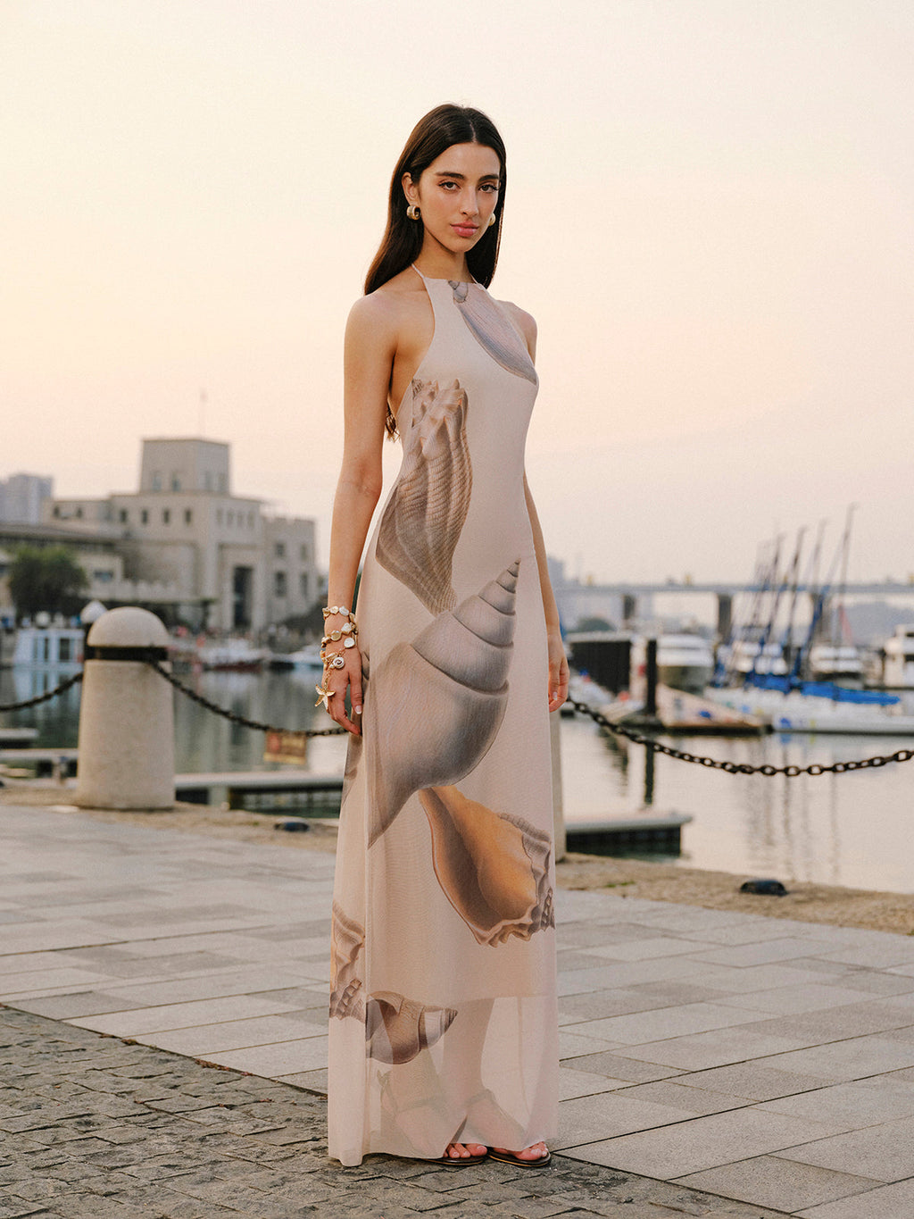 Mesh Halter Backless Maxi Dress — Svelte Chic