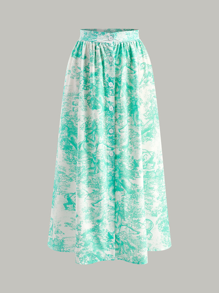 Şık Halter Yaka Sırt Dekolteli Düğmeli Etek Takımı