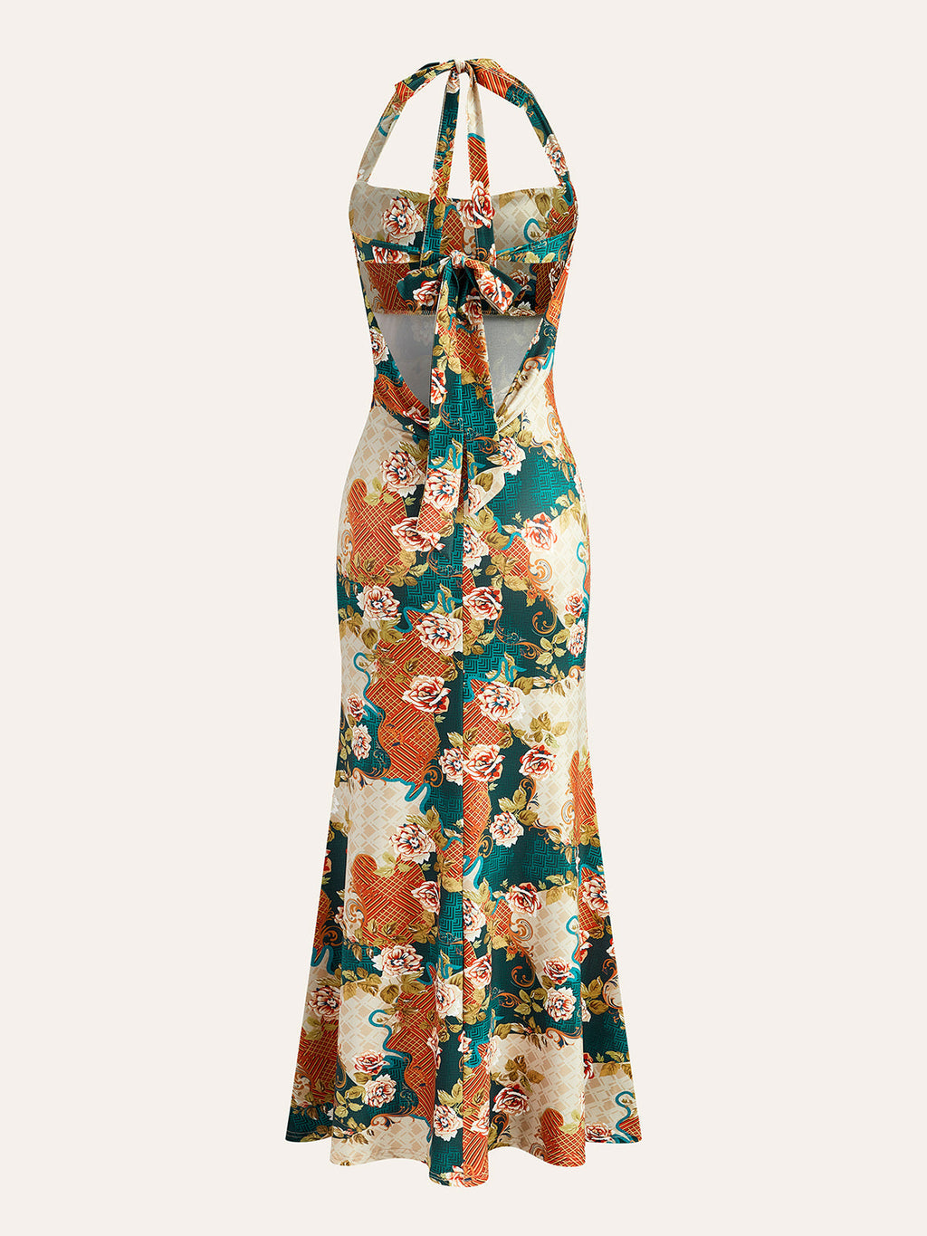 Floral Halter Back Tie Maxi Dress — Svelte Chic