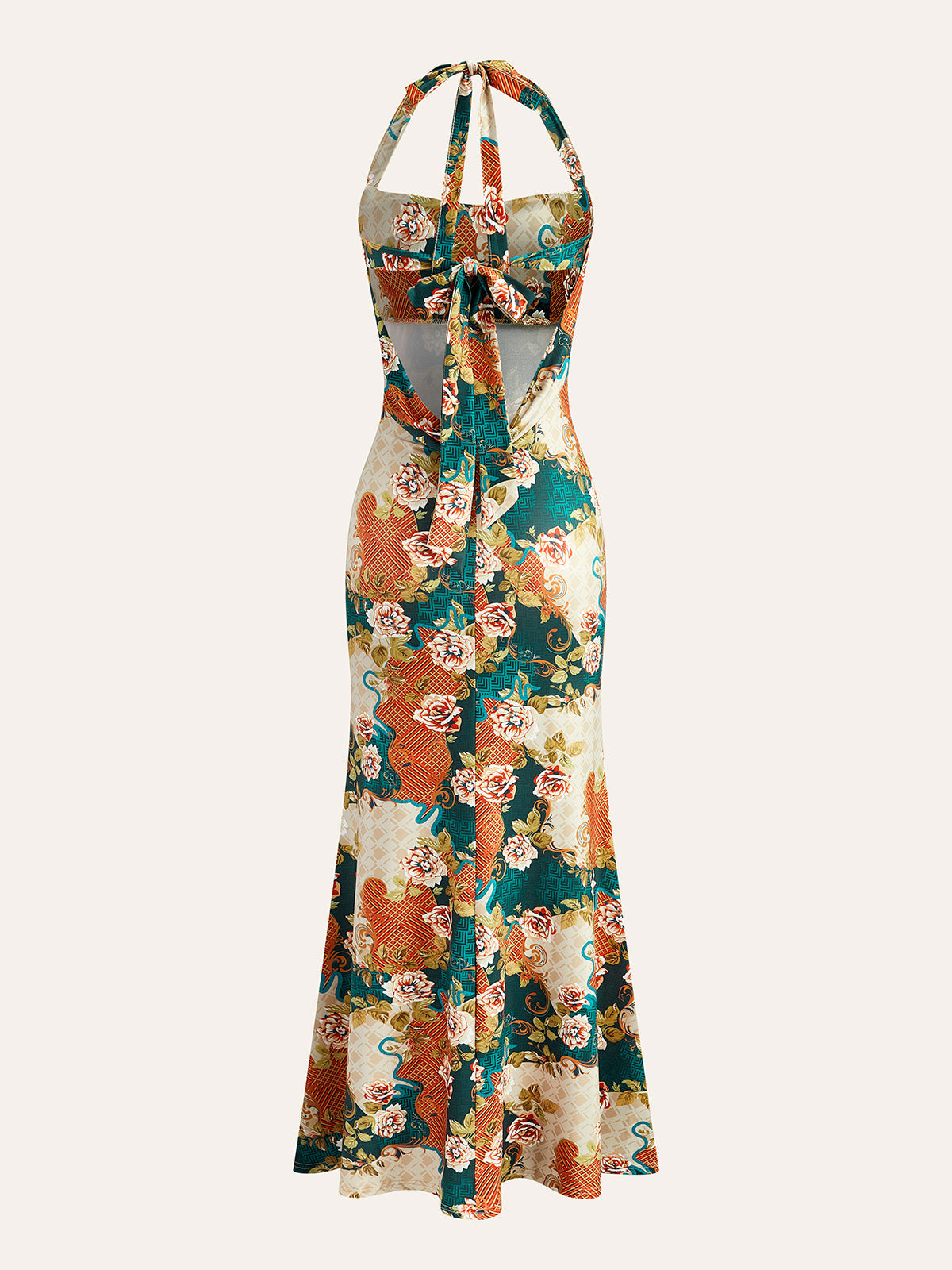 Floral Halter Back Tie Maxi Dress — Svelte Chic