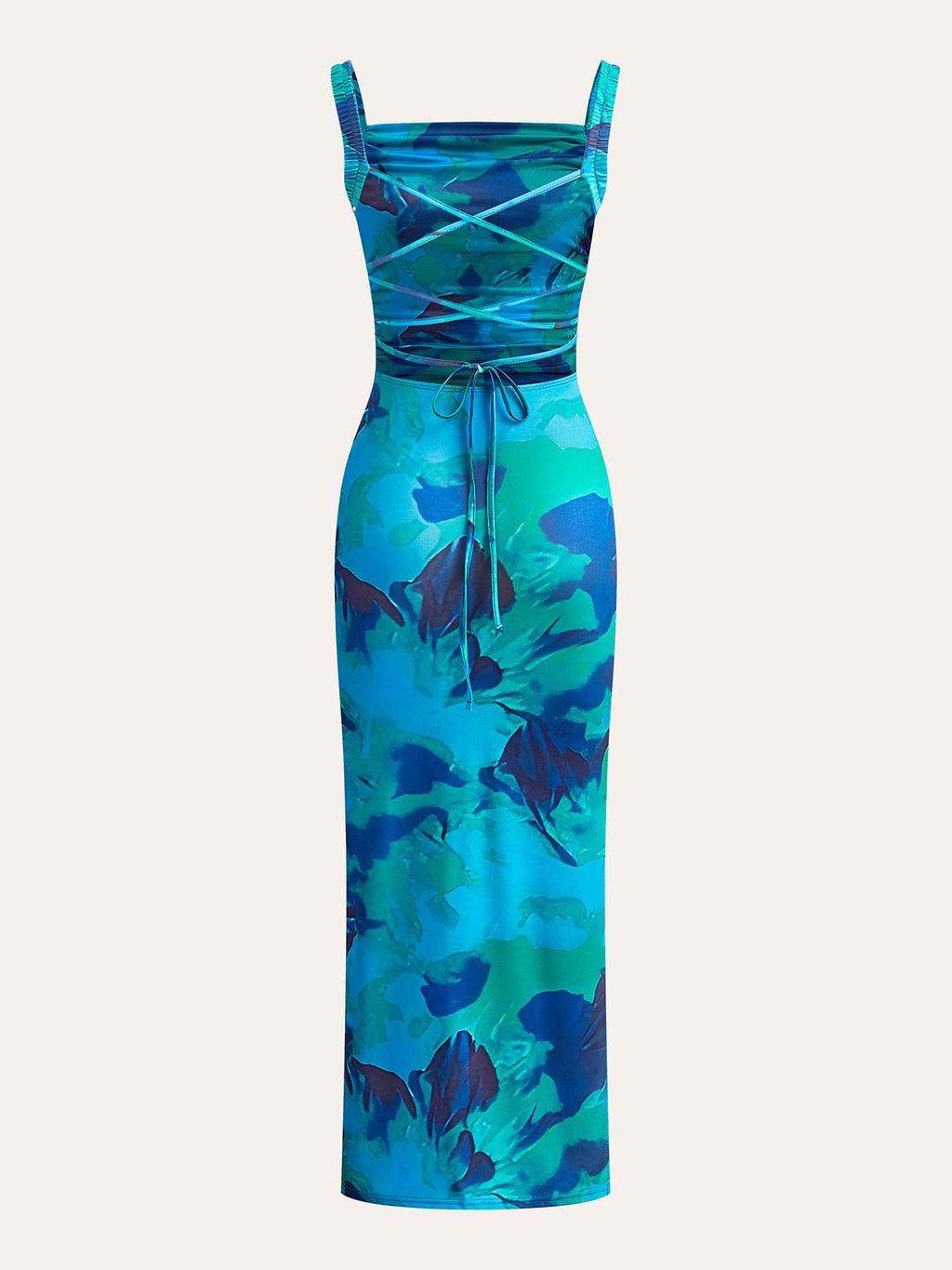 Criss Cross Back Printed Maxi Dress — Svelte Chic