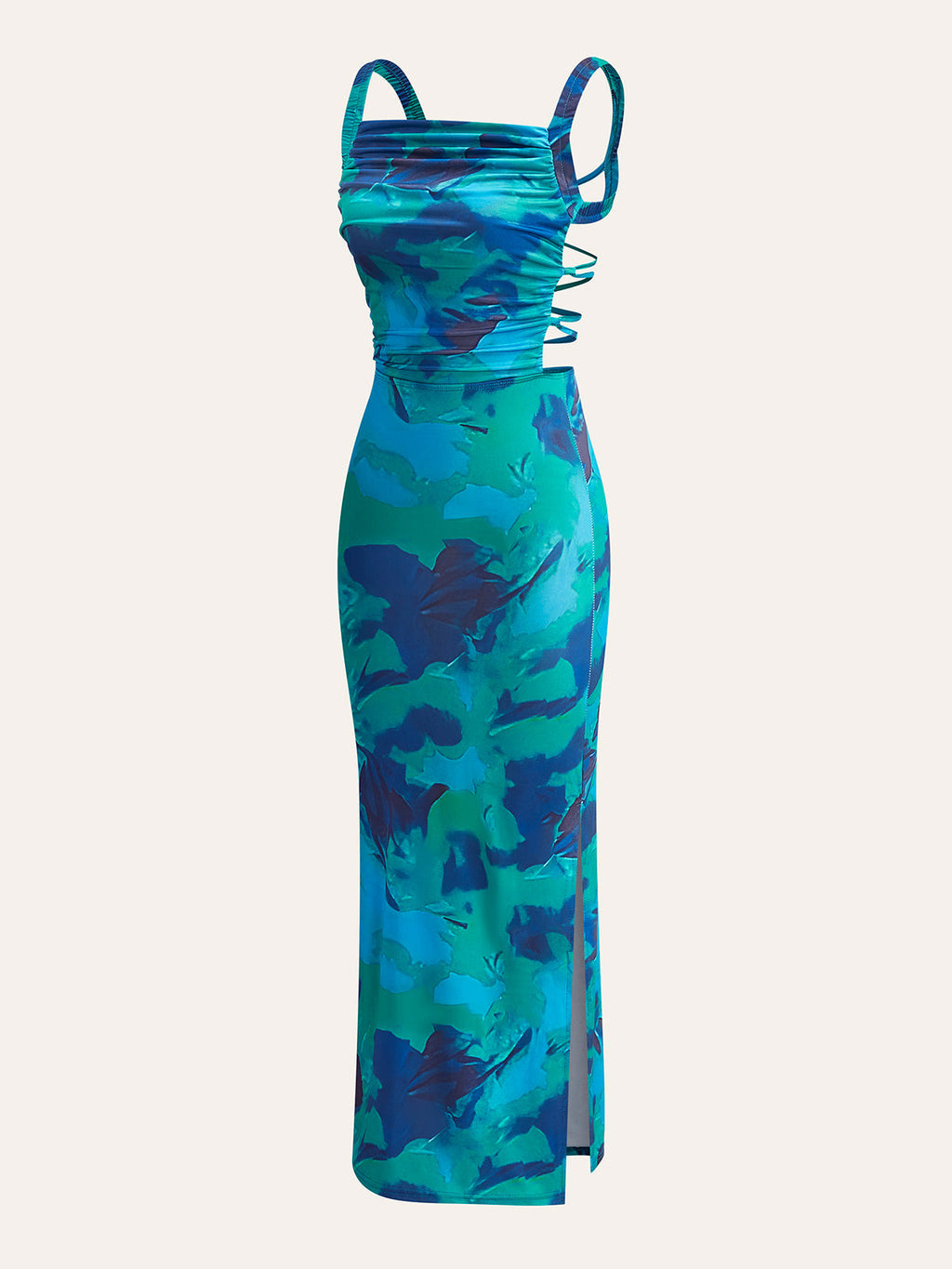 Criss Cross Back Printed Maxi Dress — Svelte Chic