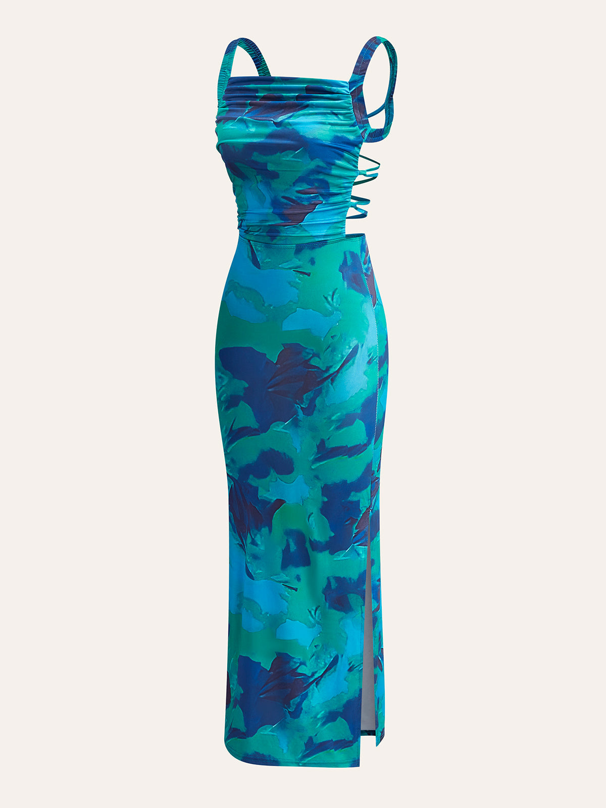 Criss Cross Back Printed Maxi Dress — Svelte Chic