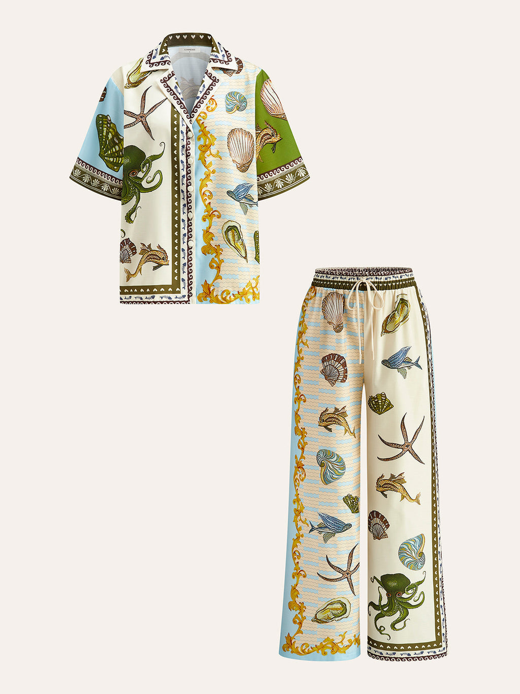 Printed Shirt and Shorts Set in Tie-Dye in Multicolor — Svelte Chic