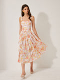 Floral A-Line Dress in Pink — Svelte Chic