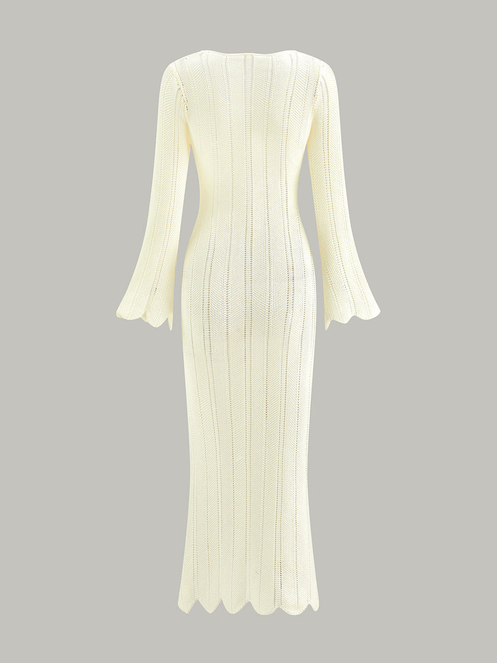 Openwork Ruffle Knit Maxi Dress — Svelte Chic