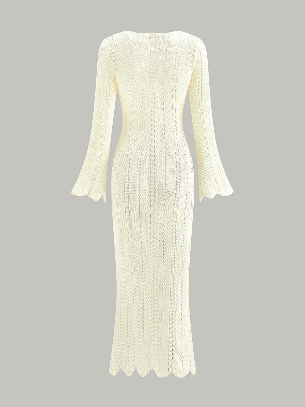 Openwork Ruffle Knit Maxi Dress — Svelte Chic