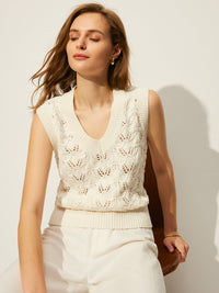 Şık Krokodil Çiçekli V-Yaka Süveter