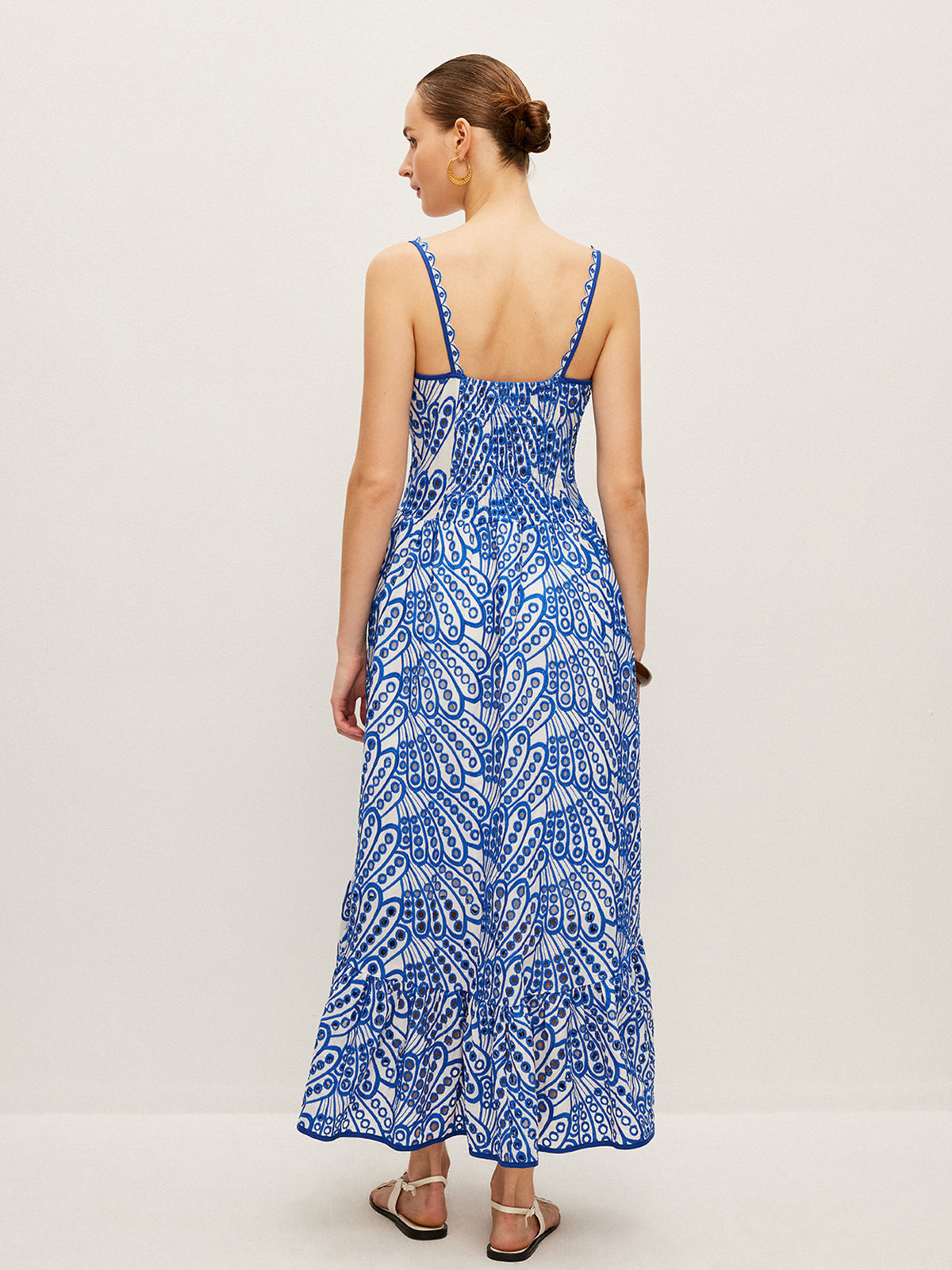 Embroidered Cotton Cami Maxi Dress — Svelte Chic