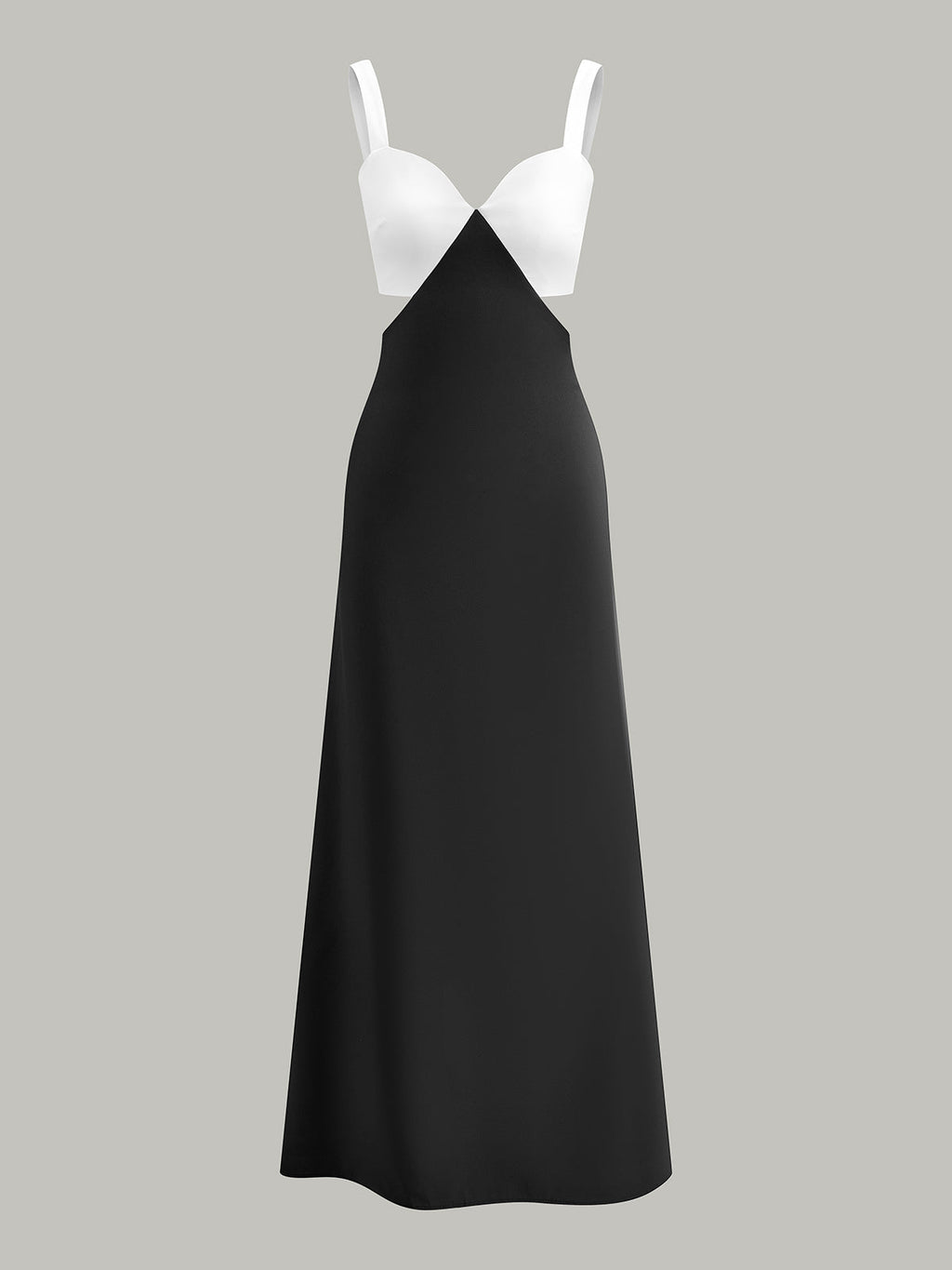 Colour Block Cutout Waist Maxi Dress in Black — Svelte Chic