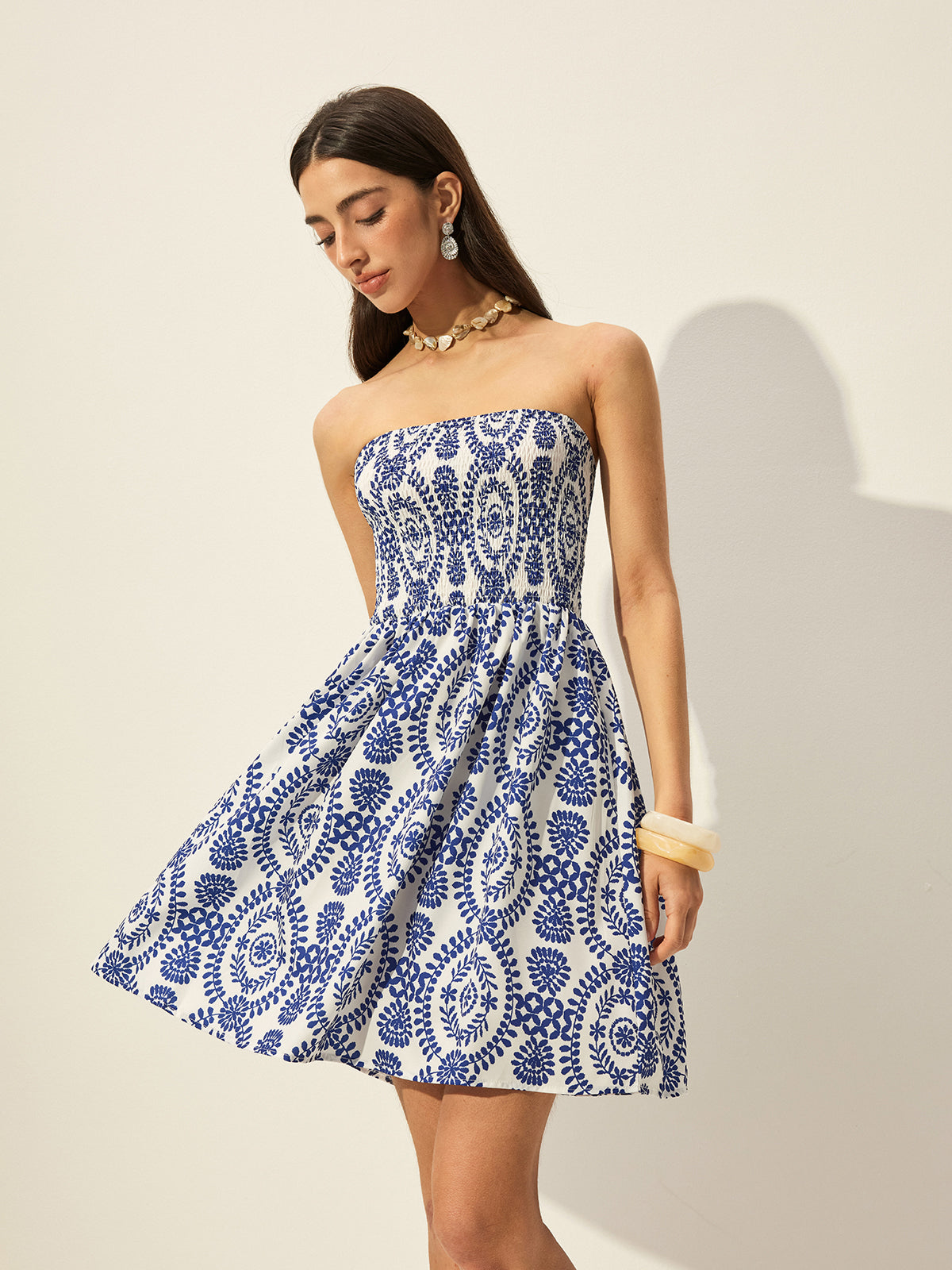 Strapless Floral Mini Dress — Svelte Chic