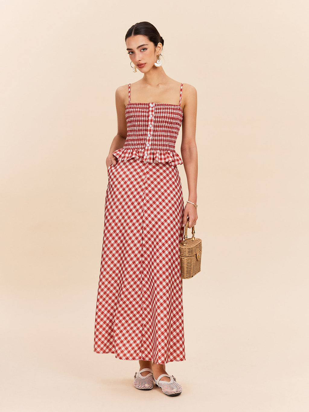 Check Pocket Maxi Skirt — Svelte Chic