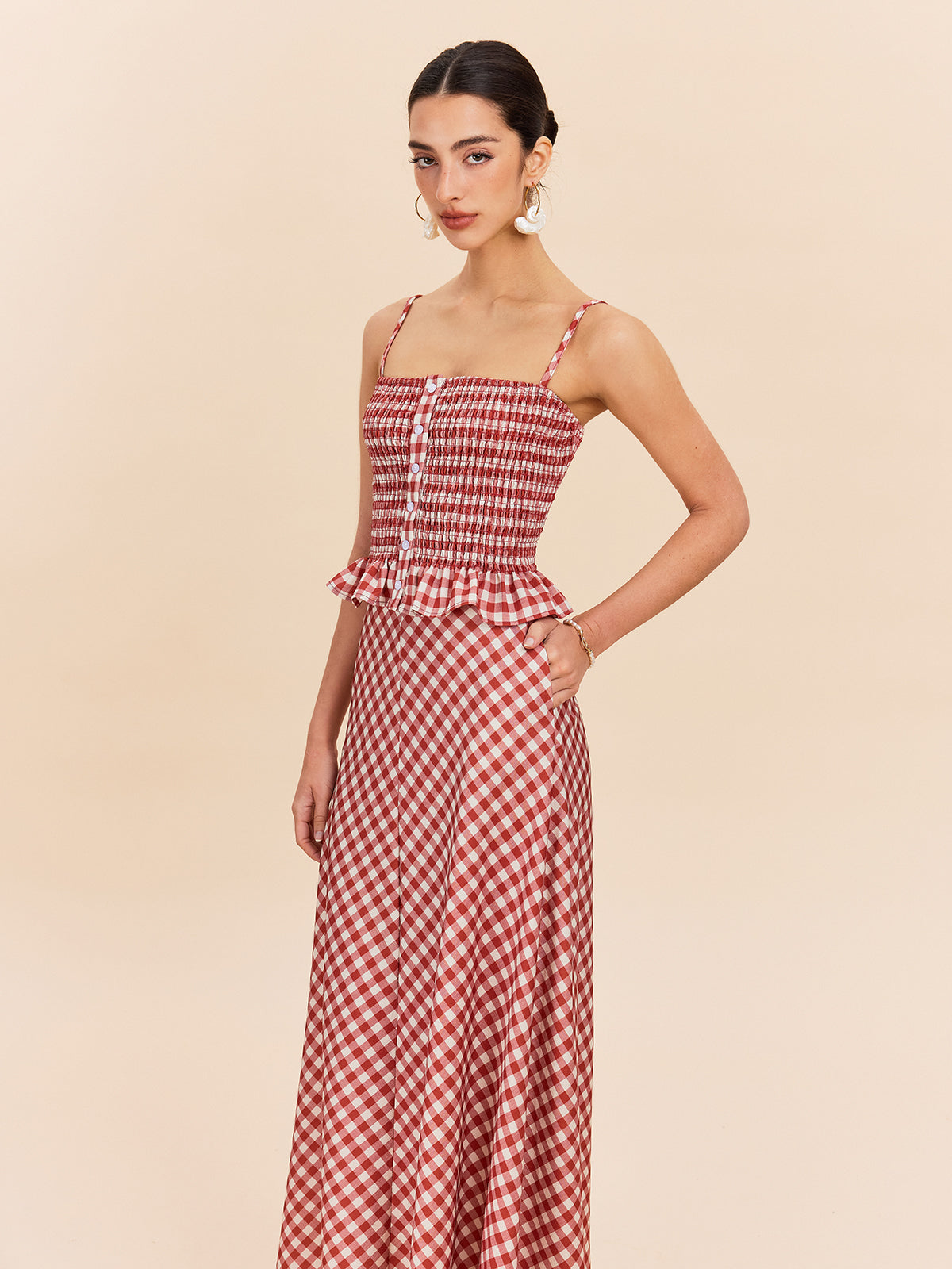 Check Pocket Maxi Skirt — Svelte Chic