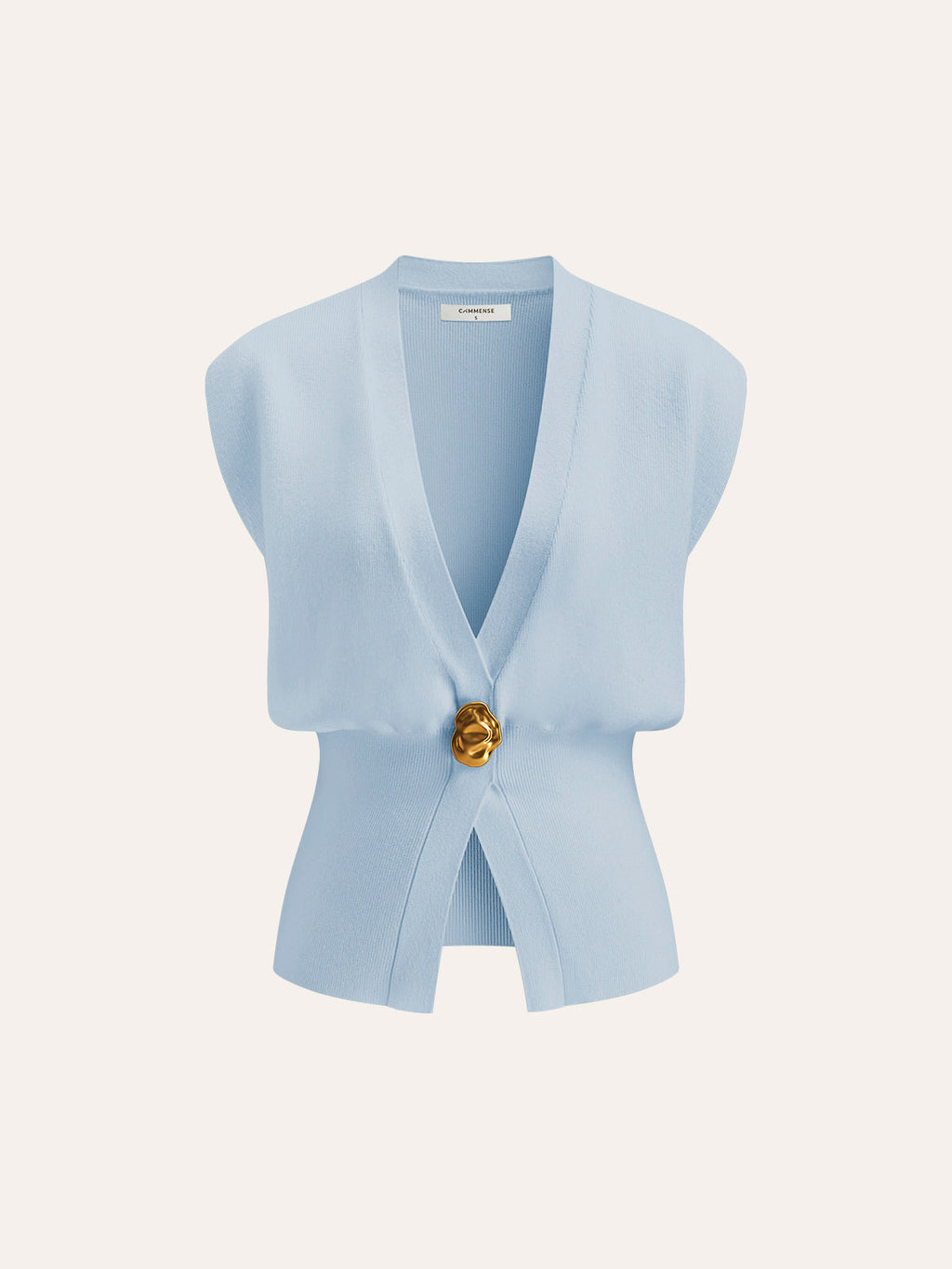 V-Neck Button Knit Vest — Svelte Chic