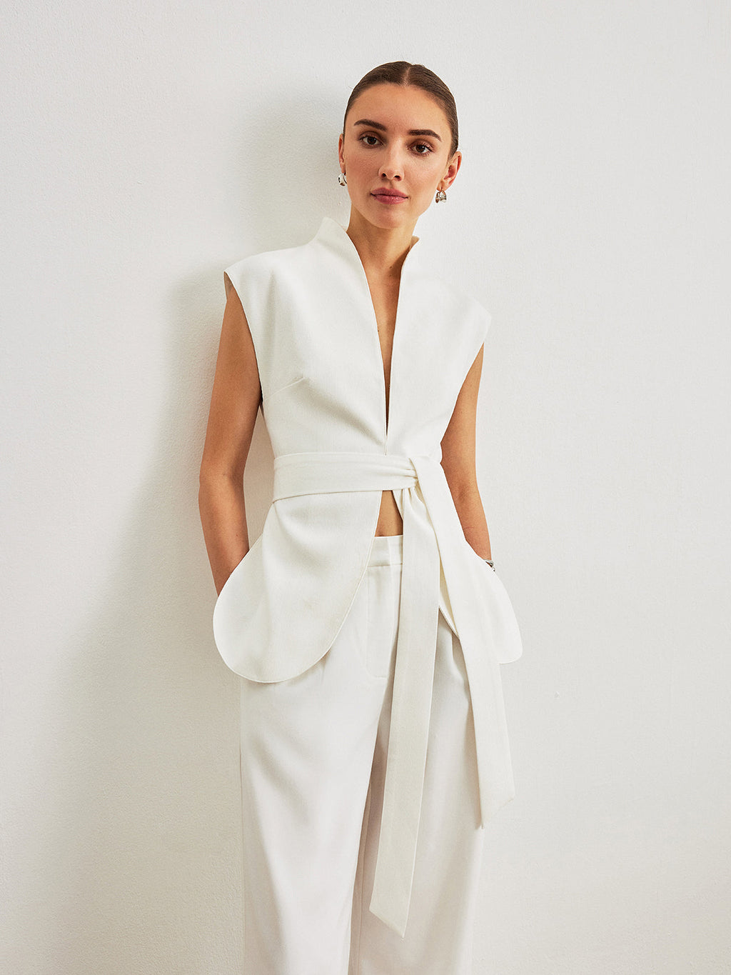 Belted Peplum Strapless Top — Svelte Chic