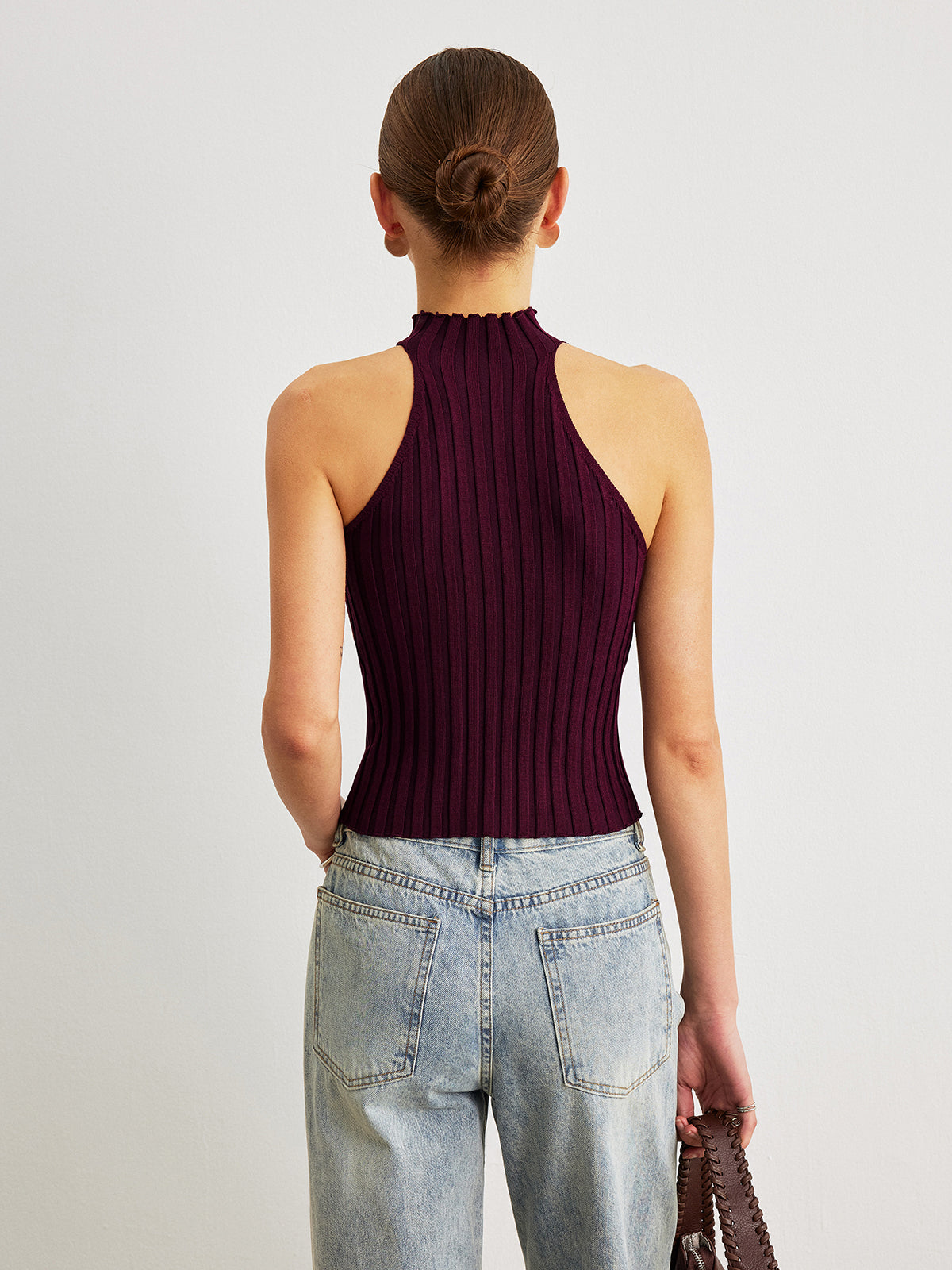 Cold Shoulder High Neck Knit Top — Svelte Chic