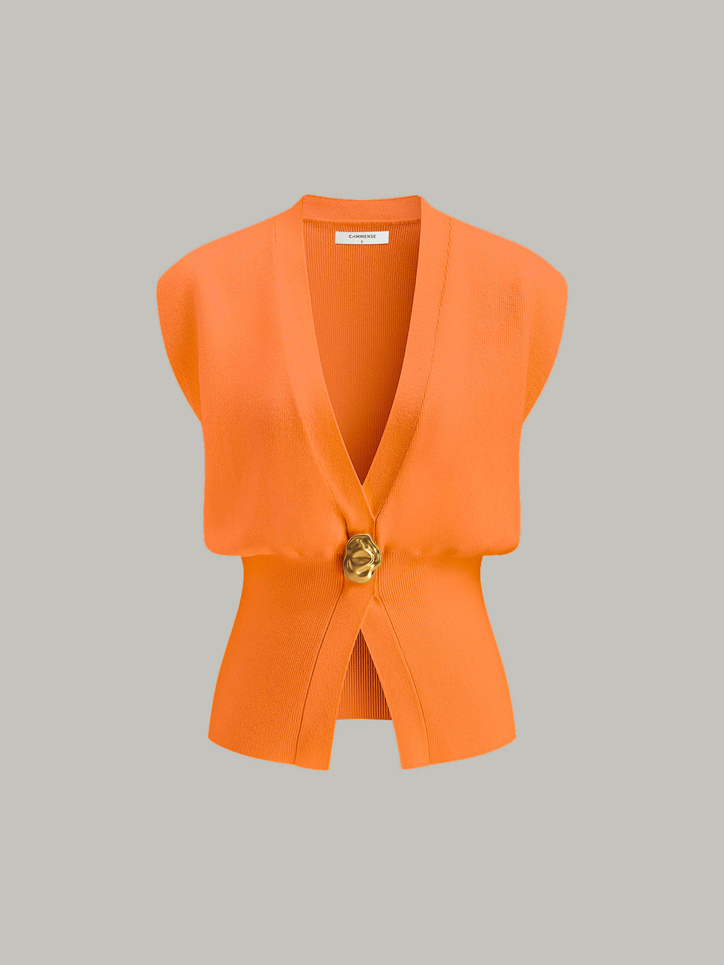 V-Neck Button Knit Vest — Svelte Chic