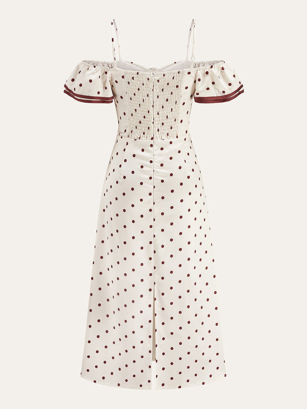 Polka Dot Strapless Ribbon Maxi Dress — Svelte Chic
