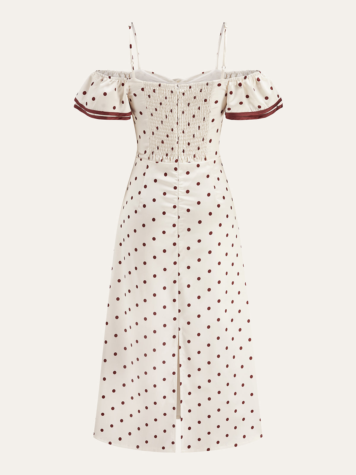 Polka Dot Strapless Ribbon Maxi Dress — Svelte Chic