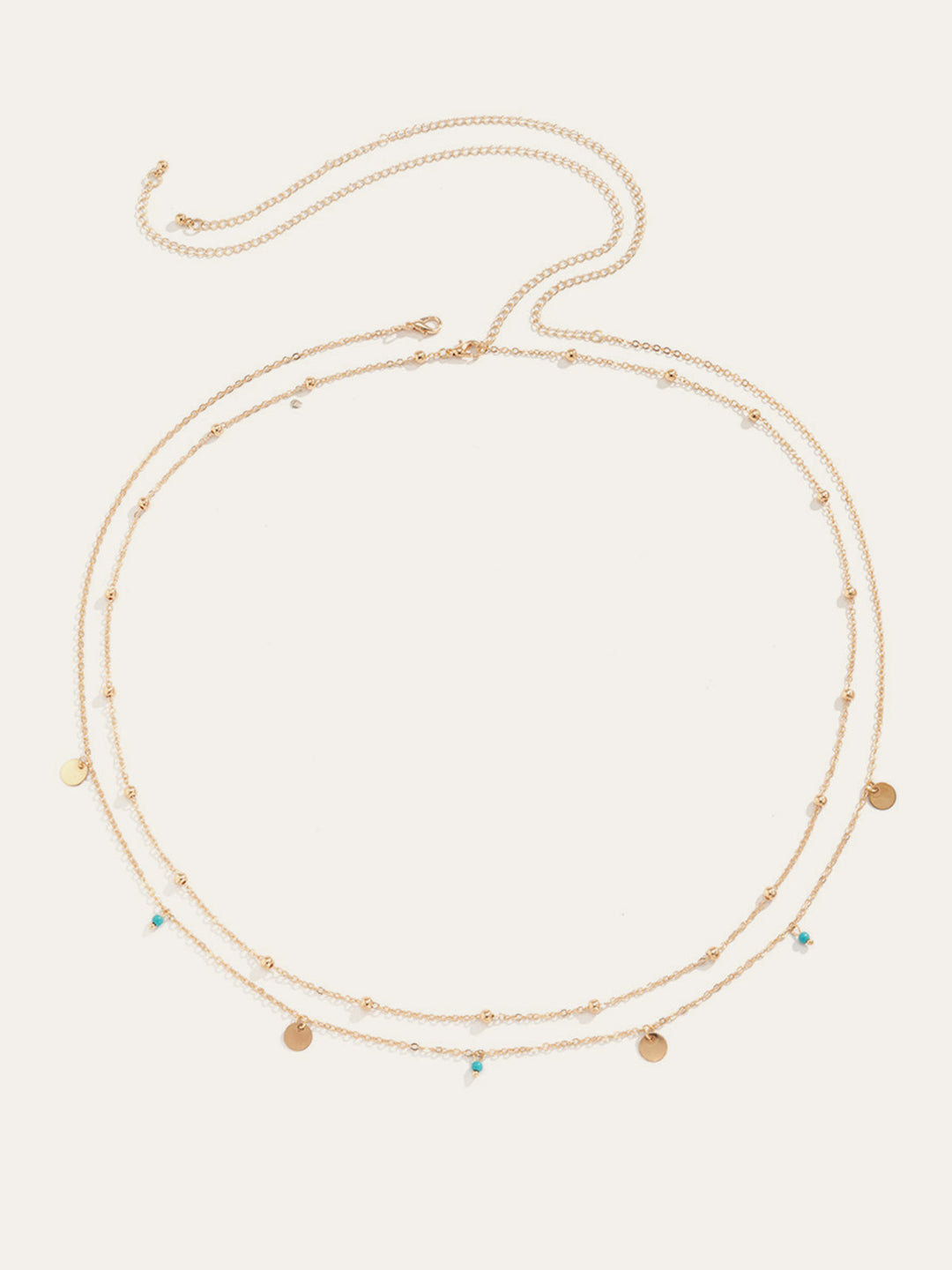 Canlı İki Katmanlı Boncuklu Kemer ve Alaşım Aksesuarlar