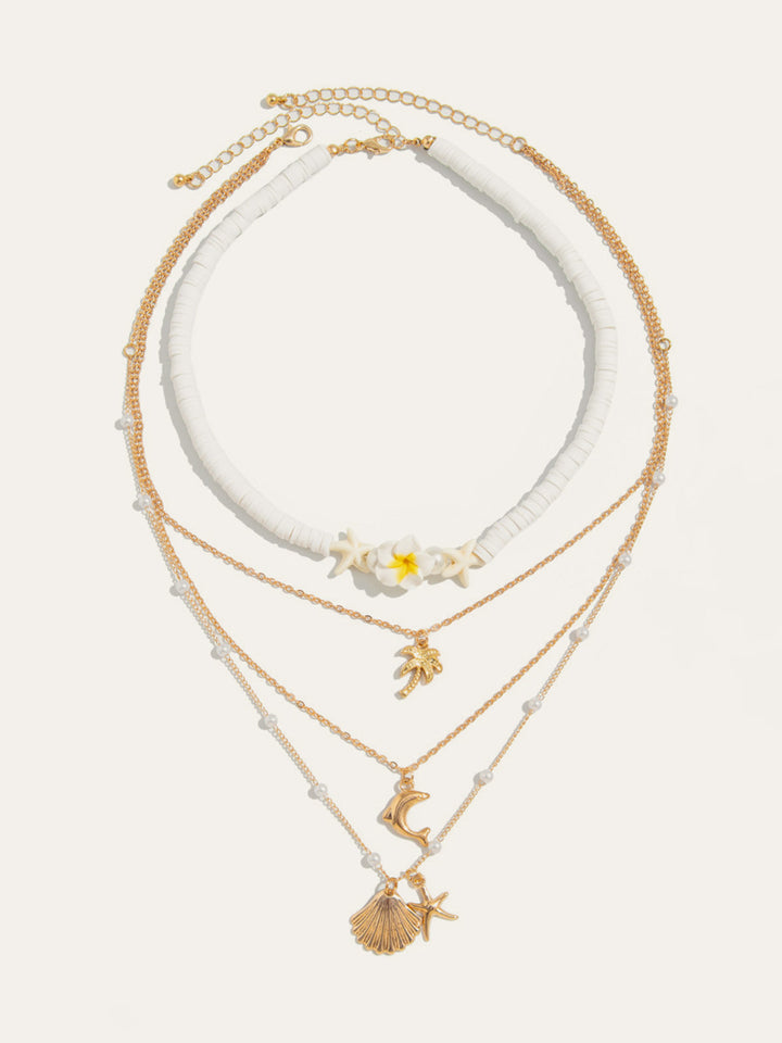 Şık Çok Katmanlı Plaj Temalı Kolye Alaşım Karışımı