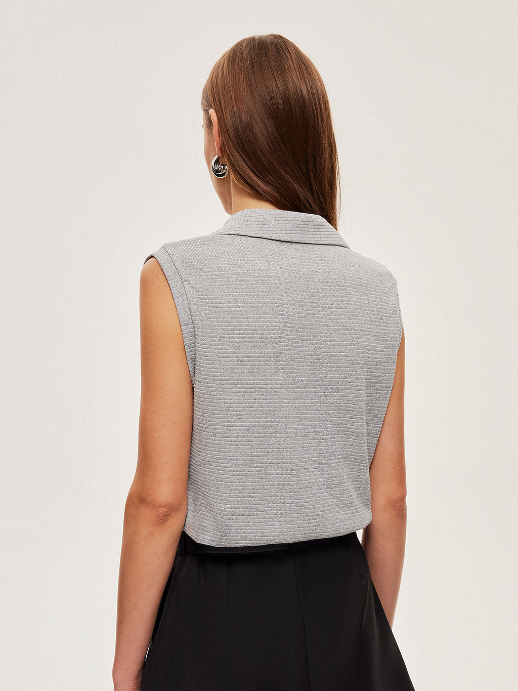 Wide Rib Knit Polo Top — Svelte Chic
