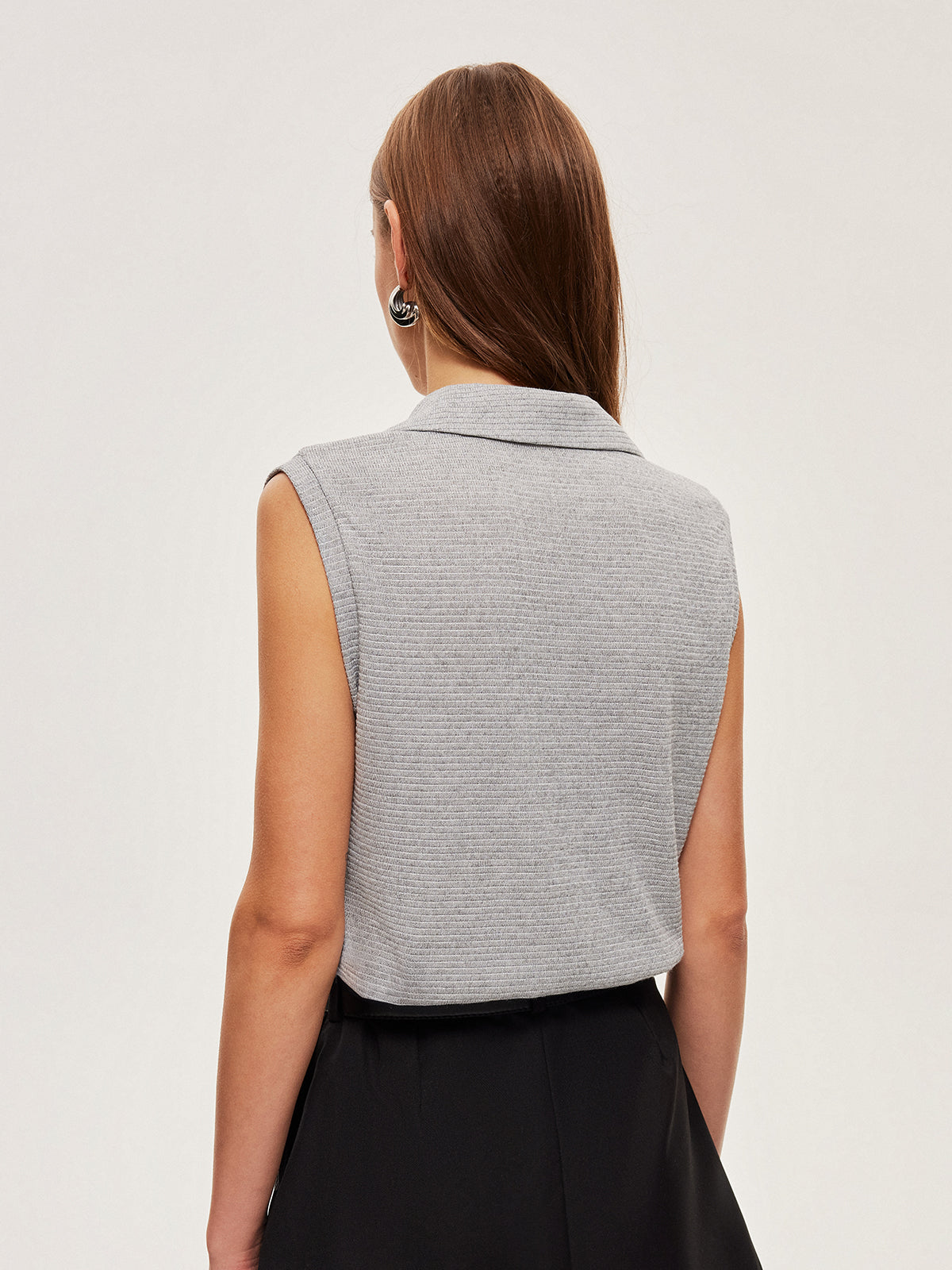 Wide Rib Knit Polo Top — Svelte Chic