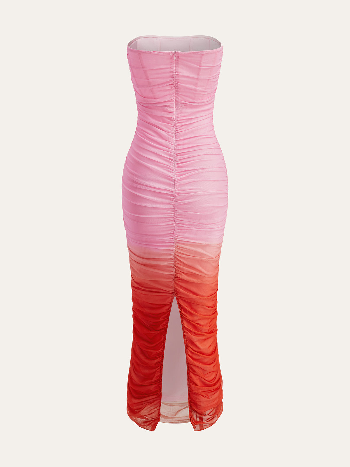 Gradient Strapless Mesh Split Maxi Dress — Svelte Chic