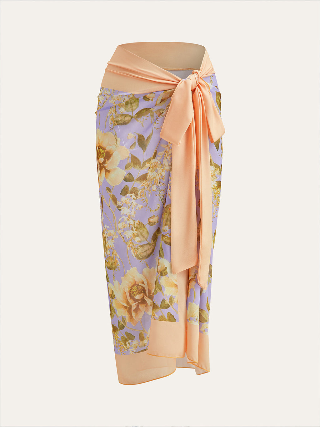 Floral Mesh Tie Waist Cover Up in Multicolor — Svelte Chic