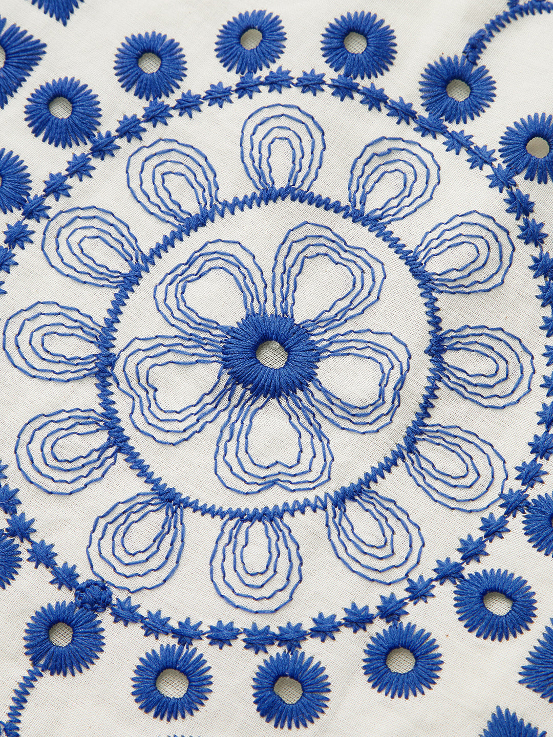 Şık Pamuklu Nakışlı Etek, Dalgalı Kenar ve Rahat Lastik Bel Bandı ile