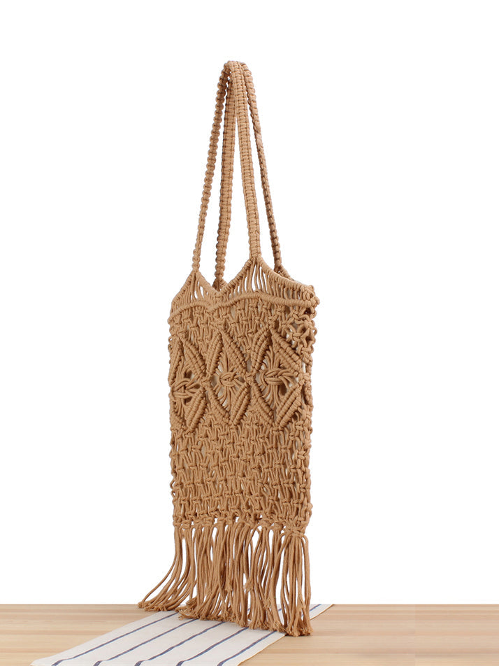 Straw Effect Tassel Bag — Svelte Chic
