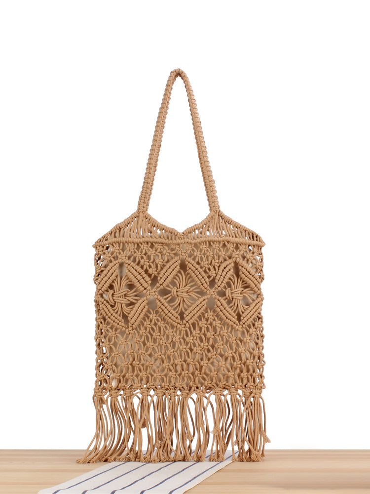 Straw Effect Tassel Bag — Svelte Chic