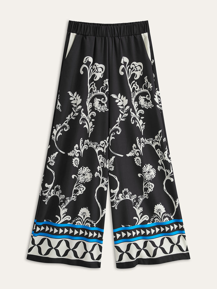 Şık Oversized Baskılı Yaka Takım Elbise Seti