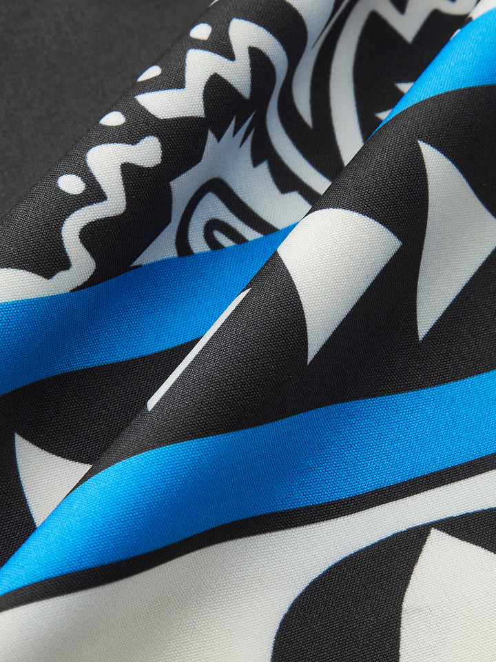 Şık Oversized Baskılı Yaka Takım Elbise Seti