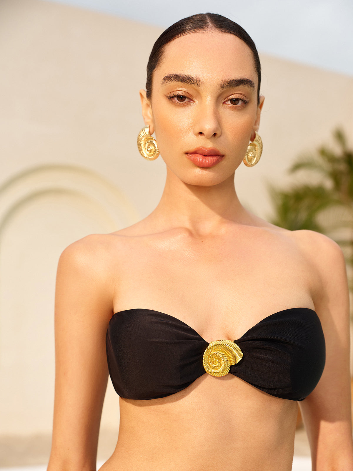 Shell Accent Bandeau Bikini Set — Svelte Chic