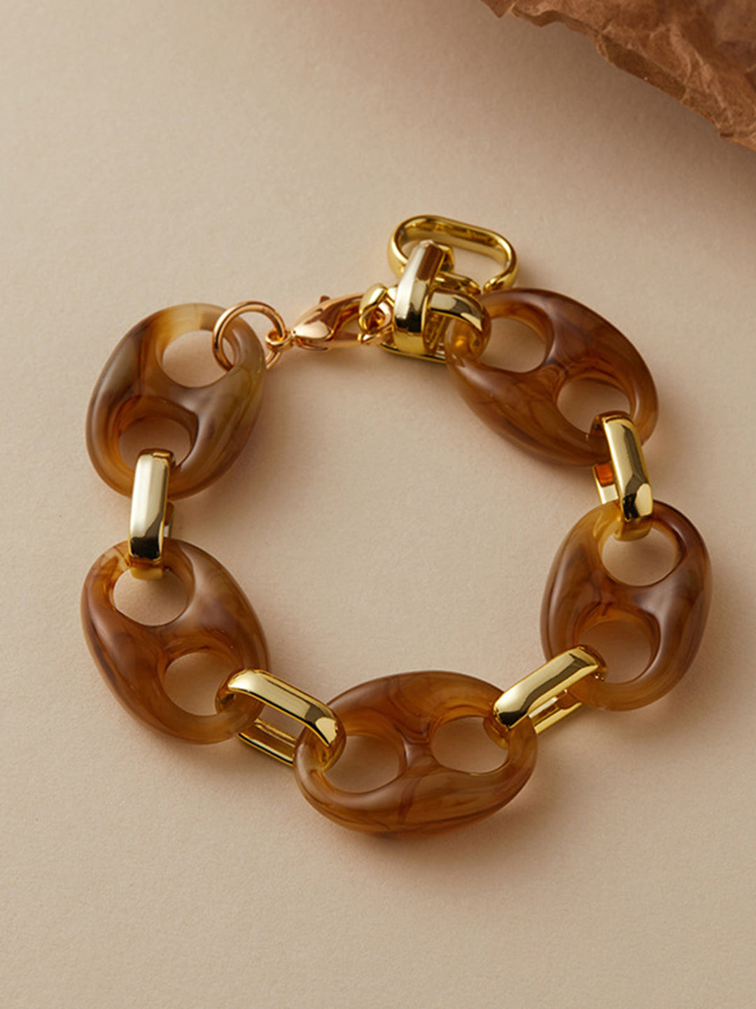 Şık Kaplumbağa Kabuğu Zincir Bilezik