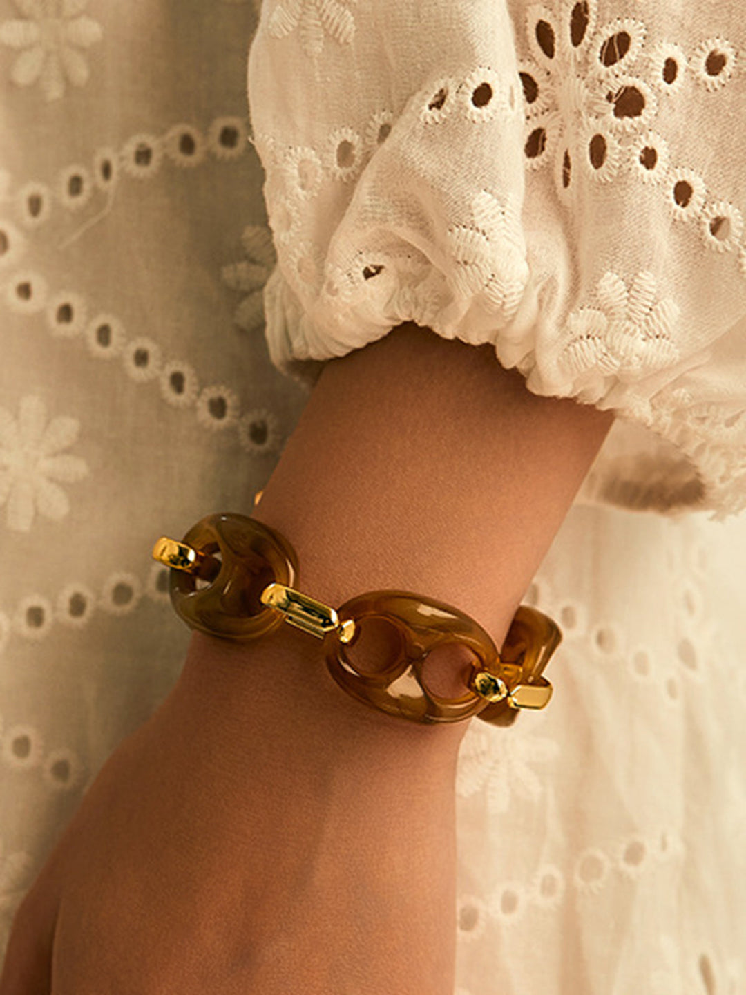 Şık Kaplumbağa Kabuğu Zincir Bilezik