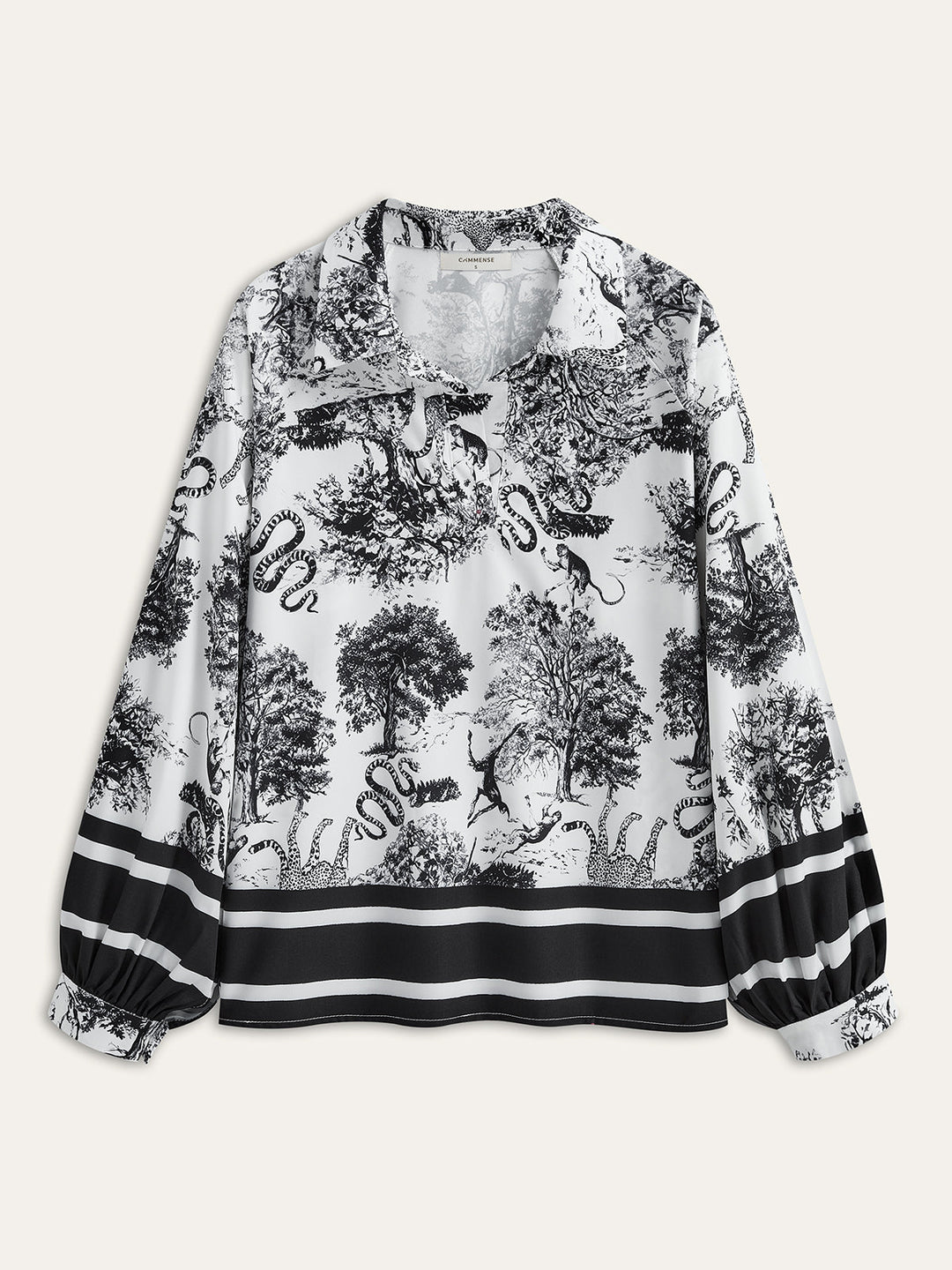 Şık Çizgili Kenarlı Baskılı Pantolon Takımı