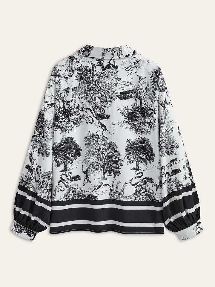 Şık Çizgili Kenarlı Baskılı Pantolon Takımı