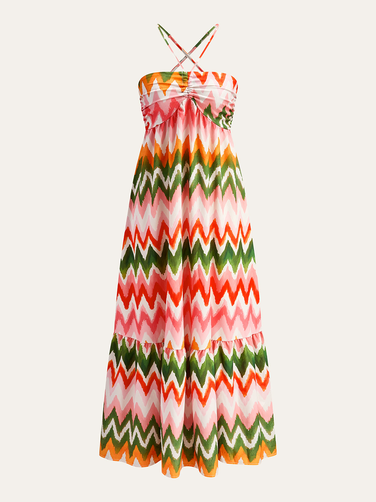 Zigzag Print Cami Maxi Dress in Multicolor — Svelte Chic
