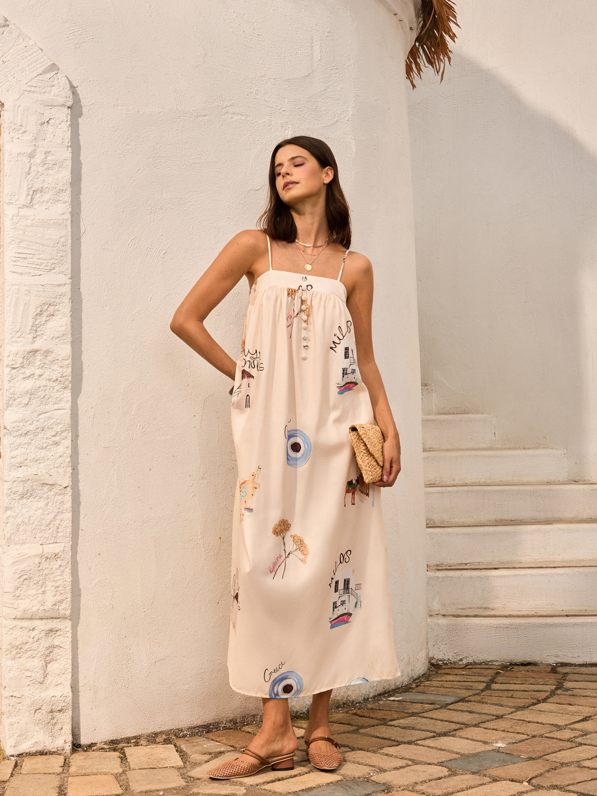 Floral Tie Front Cami Maxi Dress in Apricot — Svelte Chic