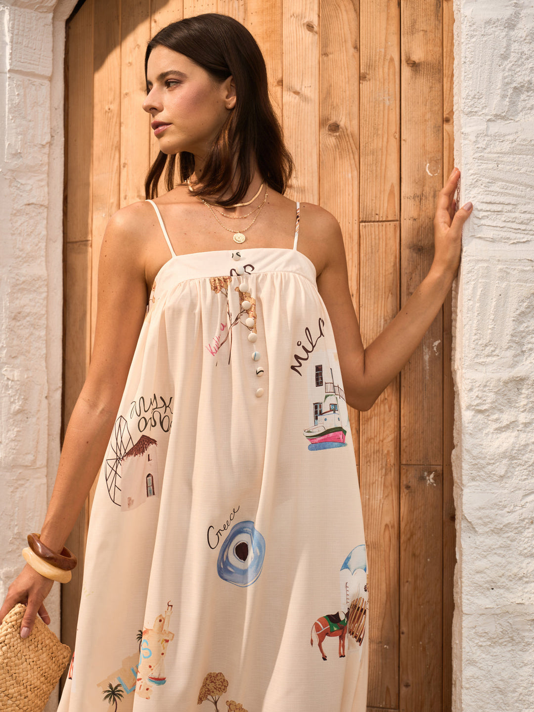 Şık ve Trendy Tarz İçin Bağlamalı ve Grafik Desenli Elbise Mayosu