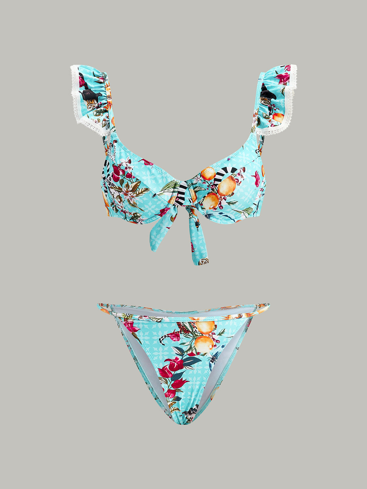 Floral Bikini Set with Cover Up Skirt — Svelte Chic
