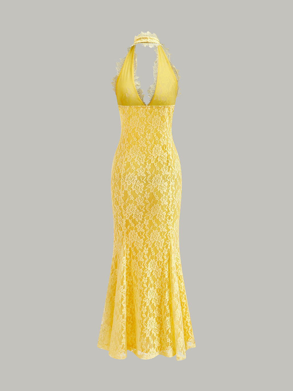 Soline Lace Halter Maxi Dress — Svelte Chic