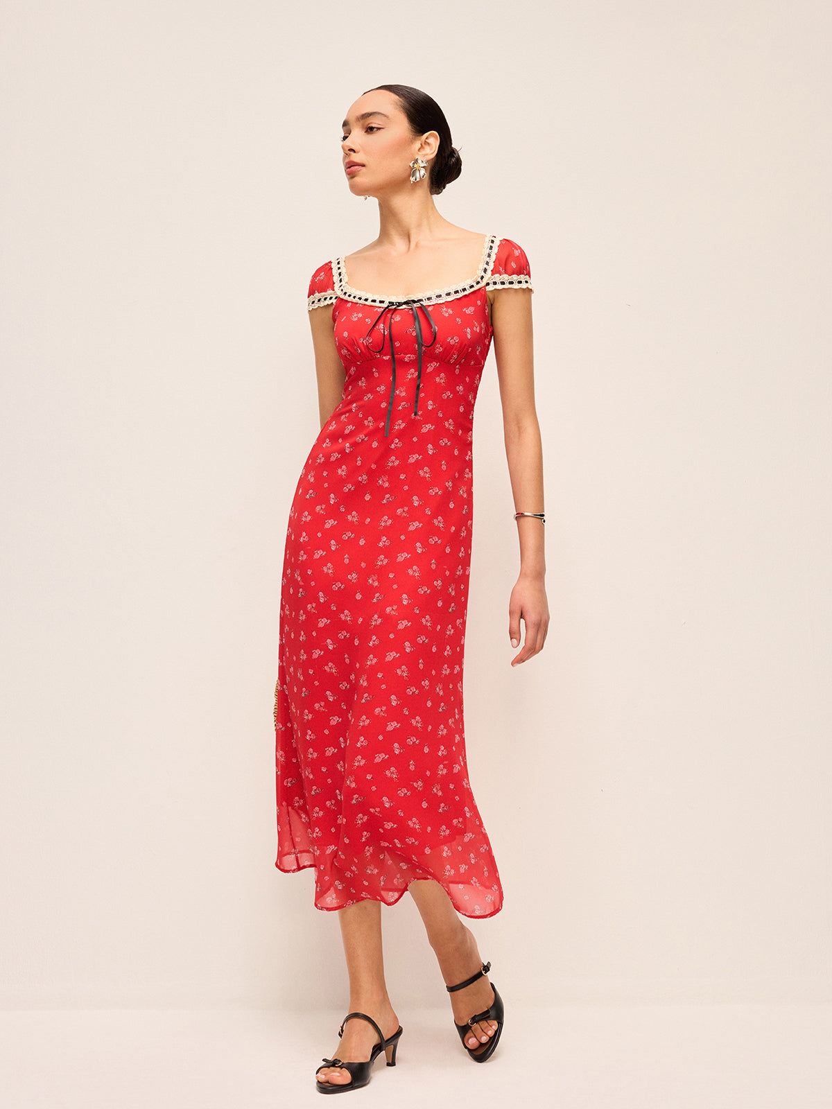 Floral Square Neck Maxi Dress — Svelte Chic