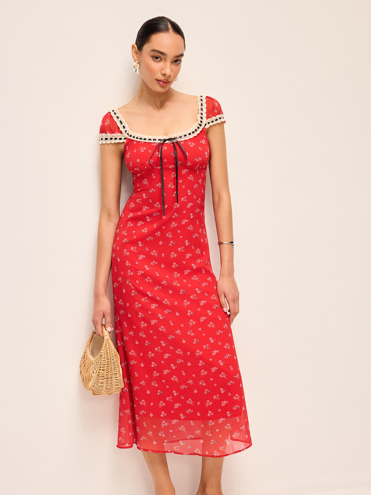 Floral Square Neck Maxi Dress — Svelte Chic