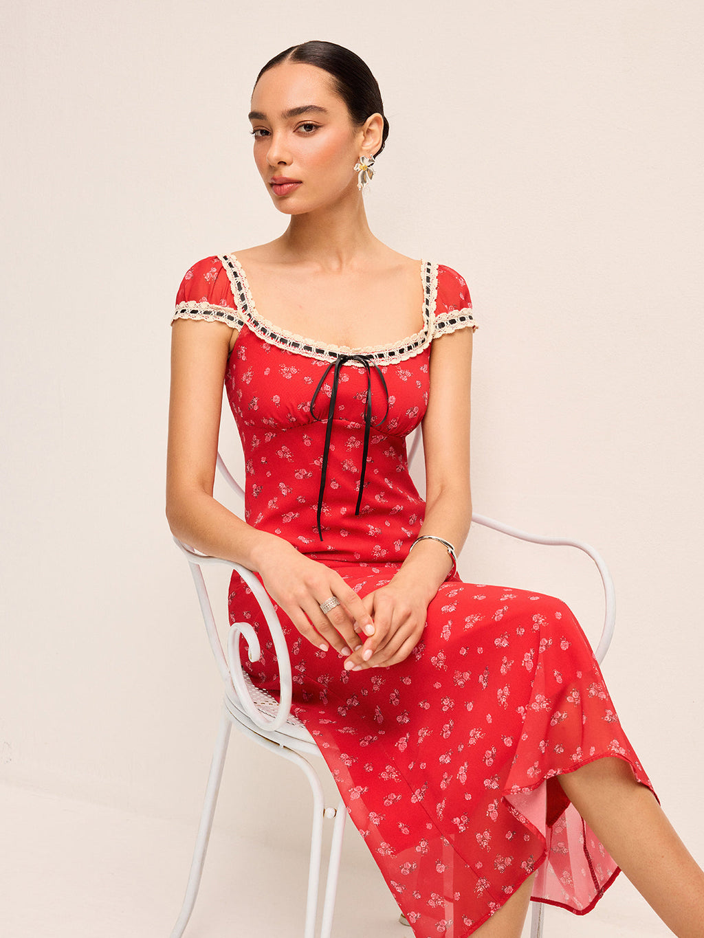 Floral Square Neck Maxi Dress — Svelte Chic